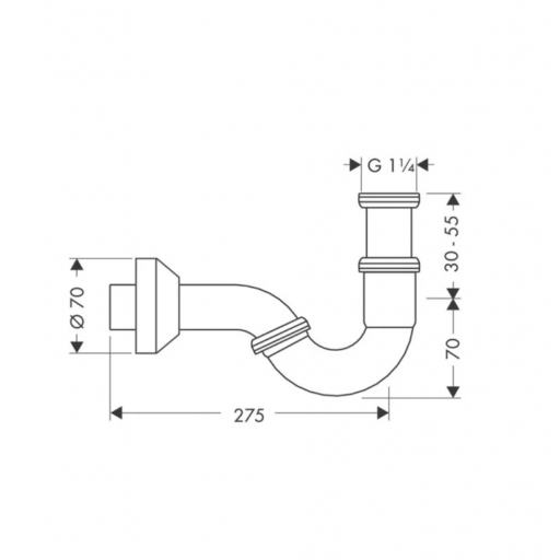 Сифон для биде Hansgrohe хром 55237000